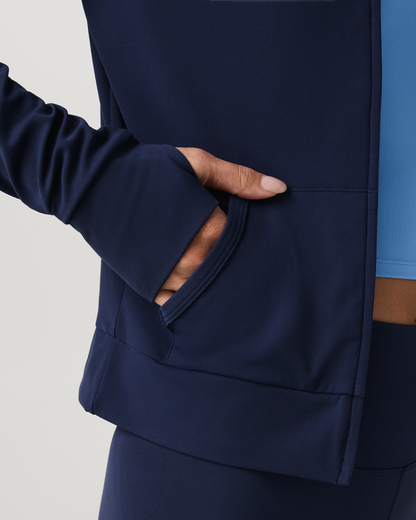 Vuori AllTheFeels™ Mini Full Zip Hoodie | Blue Coast
