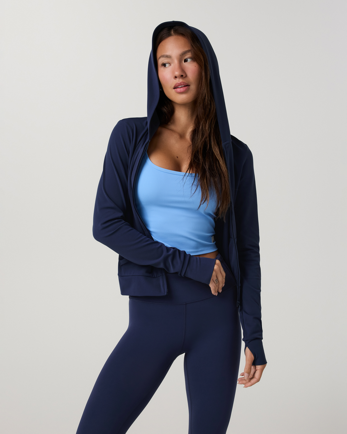 Vuori AllTheFeels™ Mini Full Zip Hoodie | Blue Coast