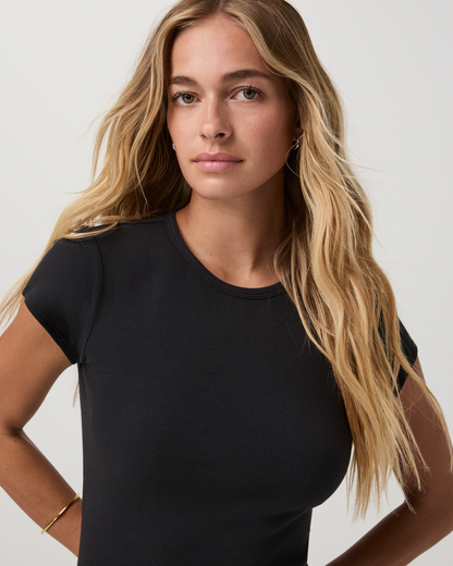 Rib Tee Dress | Black