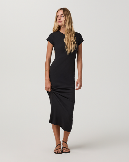 Rib Tee Dress | Black